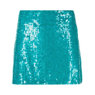 P.A.R.O.S.H. gonna in paillettes blu ciano con finitura luccicante