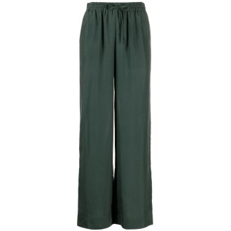 P.A.R.O.S.H. pantaloni scuri in seta a vita alta coulisse elasticizzata in vita