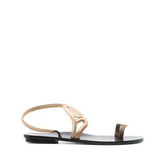 GIORGIO ARMANI sandali avvolgenti in pelle color oro con punta aperta