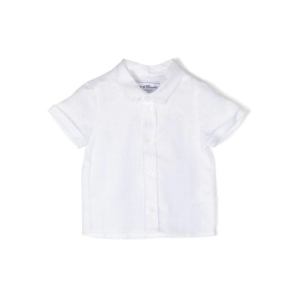 TARTINE ET CHOCOLAT Camicia a Manica Corta In Lino Bianco