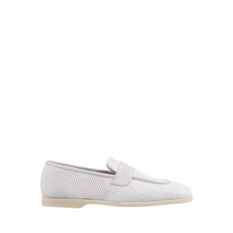 KITON Mocassino Bianco Traforato Con Monogramma In Rilievo