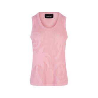 BARROW Top Smanicato Traforato Rosa