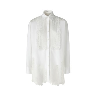 ERMANNO SCERVINO Camicia Over Bianca Con Pizzo