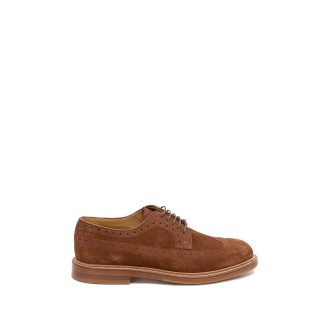 Brunello Cucinelli Suede Longwing Brogue Derby