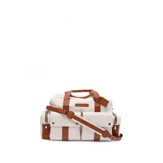 Brunello Cucinelli Canvas And Vintage Leather Duffle Bag