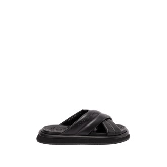 Dolce & Gabbana Leather Slide Sandals