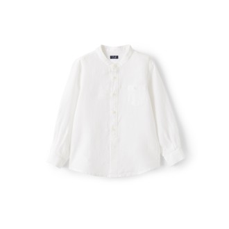 IL GUFO Camicia Coreana In Lino Bianco