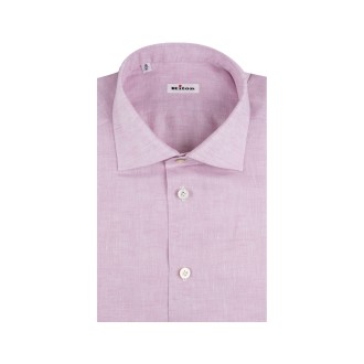 KITON Camicia In Lino Rosa
