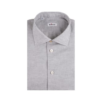 KITON Camicia In Lino Grigio
