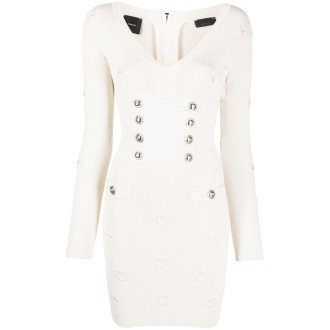 Pinko `Vegadeo` Jacquard Mini Dress With Logo