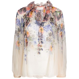 Zimmermann `Tama` Flower Collar Blouse
