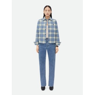 Bottega Veneta Flannel Check Printed Leather Shirt