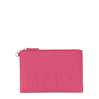 msgm clutch bag with embossed logo