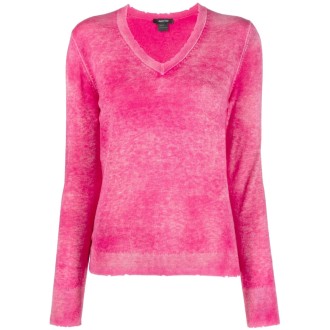 Avant Toi Hand Painted Ultralight Cashmere Wool V-Neck Sweater