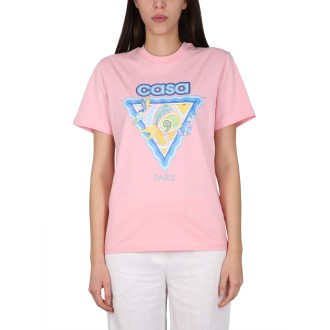 casablanca logo print t-shirt