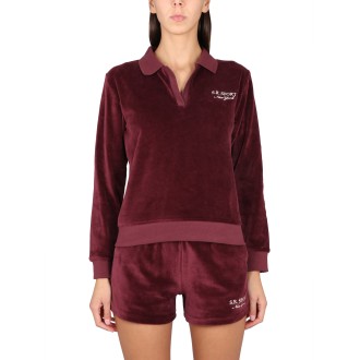 sporty&rich polo with logo embroidery