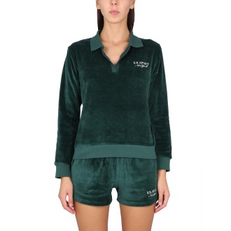sporty&rich polo with logo embroidery