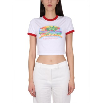 casablanca cropped fit t-shirt