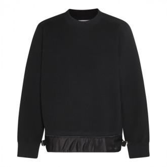 Sacai - Black Cotton Blend Jumper