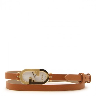 Fendi - Brown Leather O'lock Vertical Watch
