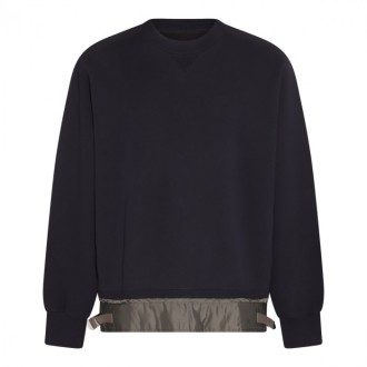 Sacai - Navy Blue Cotton Sweatshirt