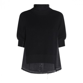 Sacai - Black Cotton Sweater