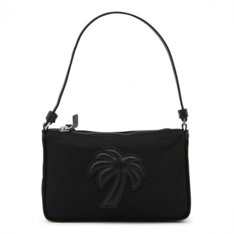 Palm Angels - Black Canvas And Leather Big Palm Shoulder Bag
