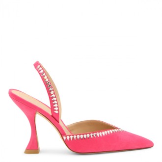 Stuart Weitzman - Fuchsia Leather Gemcut Xcurve Pumps