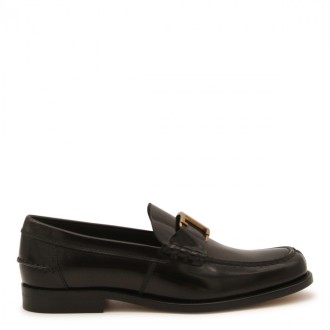 Tod's - Black Leather T Timeless Loafers