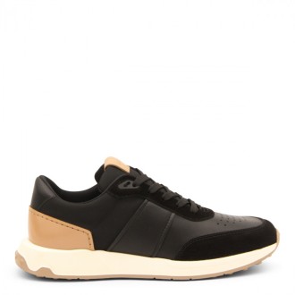 Tod's - Black Suede And Beige Leather Sneakers