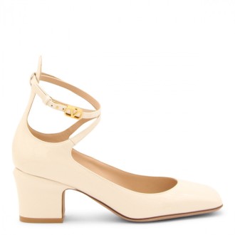 Valentino Garavani - Cream Leather Tan-go Pumps