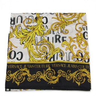Versace Jeans Couture - White Multicolour Silk Scarf