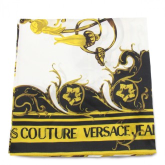 Versace Jeans Couture - White Multicolour Silk Scarf