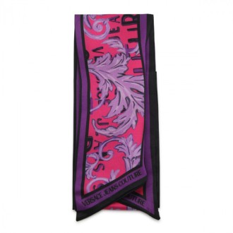 Versace Jeans Couture - Pink Multicolour Silk Scarf