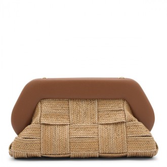 Themoire - Brown Canvas And Faux Leather Clutch Bag
