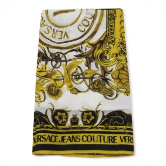 Versace Jeans Couture - White Multicolour Silk Scarf