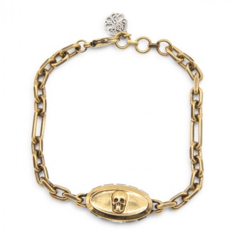 Alexander Mcqueen - Antique Gold Metal Skull Chain Bracelet