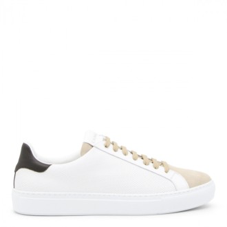 Canali - White And Beige Leather Sneakers