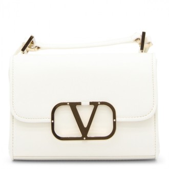 Valentino Garavani - Ivory Leather Vlogo Type Small Shoulder Bag