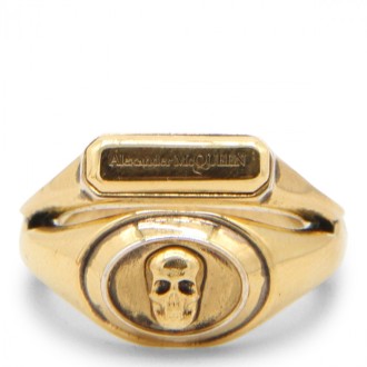 Alexander Mcqueen - Antique Gold Metal Skull Ring