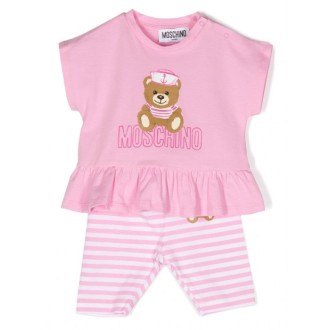 Moschino - Pink And White Cotton Two Piece Suit