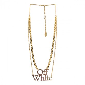 Off-white - Gold Tone Metal Logo Necklace