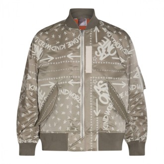 Sacai - Green Nylon Bomber Jacket