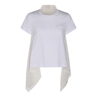 Sacai - White Cotton T-shirt