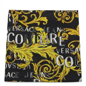 Versace Jeans Couture - Black Multicolour Silk Scarf