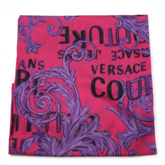 Versace Jeans Couture - Hot Pink And Violet Silk Baroque Scarf