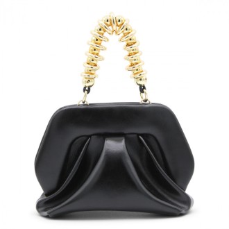 Themoire - Black Faux Leather Bios Clutch Bag