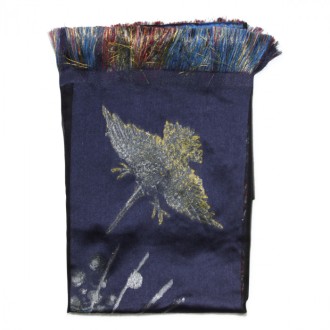 Alexander Mcqueen - Navy Silk Blend Bosch Scarf