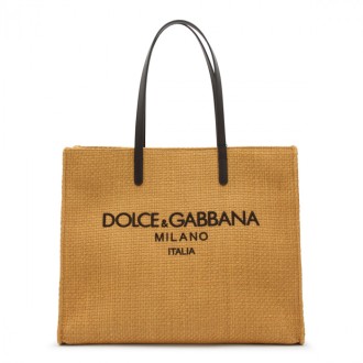 Dolce & Gabbana - Brown Canvas And Black Leather Tote Bag