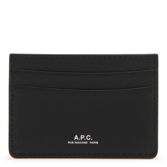 A.p.c. - Black Leather Andre' Card Holder